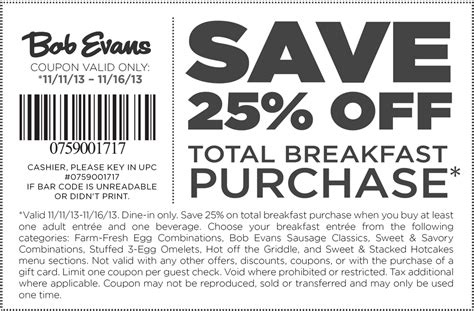 Bob Evans Coupons Printable