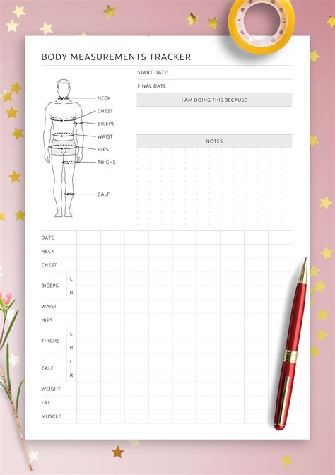 Body Measurement Tracker Printable