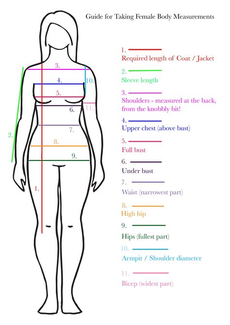 Body Measurements For Women Chart