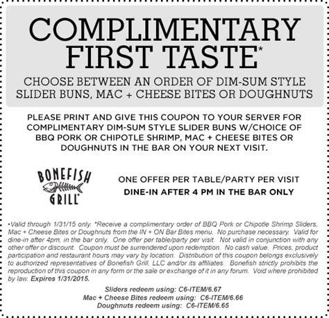 Bonefish Free Appetizer Coupon Printable