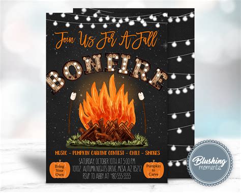 Bonfire Invitation Template