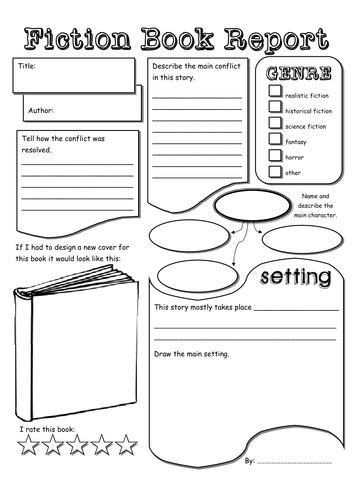 Book Report For 4th Graders Template
