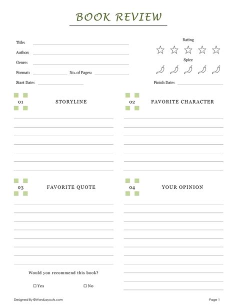 Book Review Templates