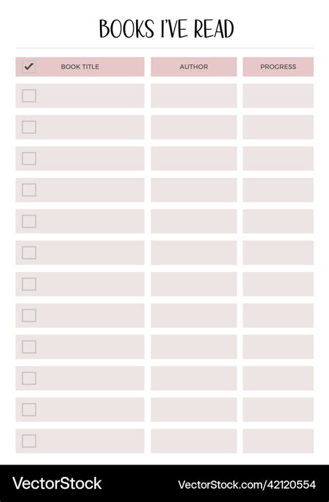 Books Ive Read List Printable
