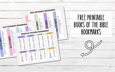 Books Of The Bible Bookmark Printable