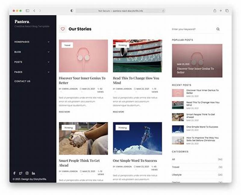 Bootstrap Template Blog High Quality Modern