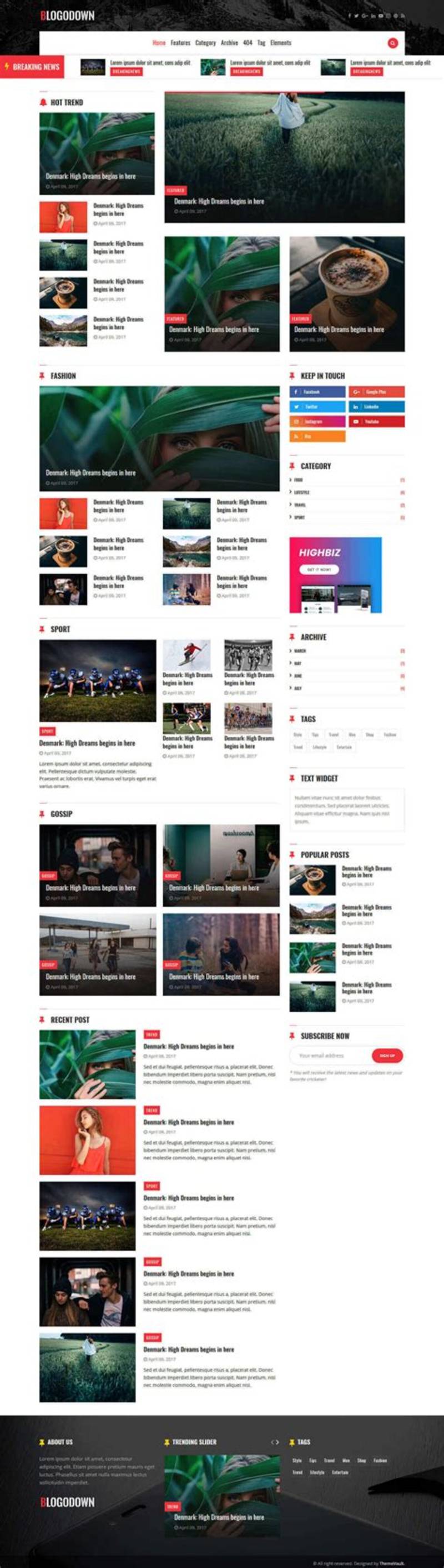 Bootstrap Template Blog Mobile Friendly Fast