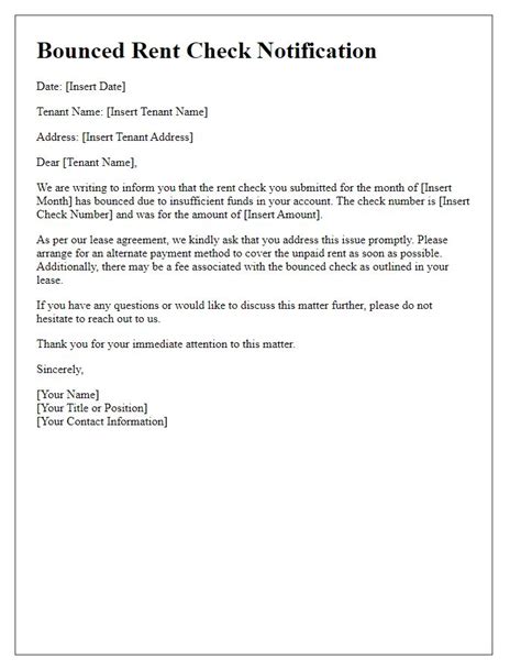 Bounced Check Letter Template