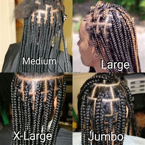 Box Braids Size Chart