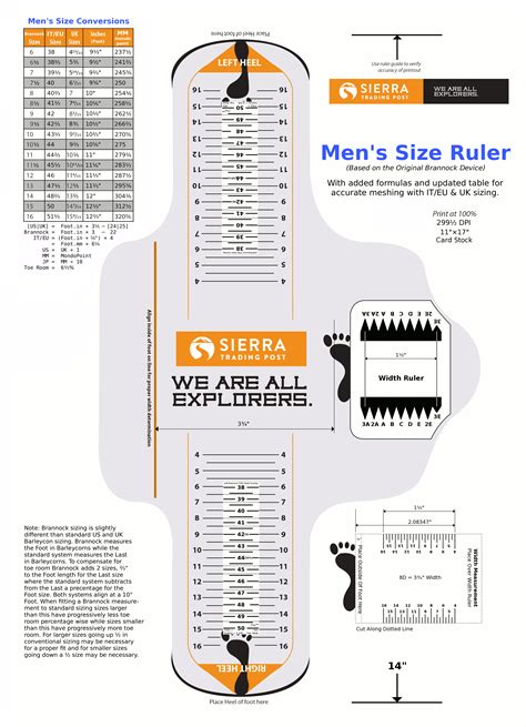 Brannock Device Printable