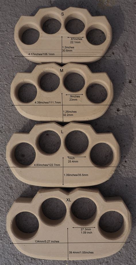 Brass Knuckles Size Chart