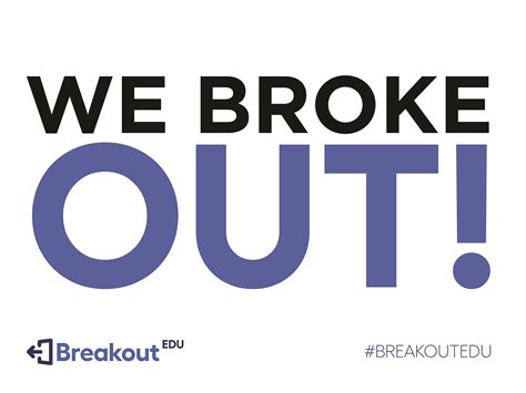 Breakout Edu Printable Signs We Broke Out