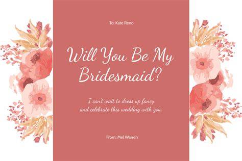 Bridesmaid Proposal Template