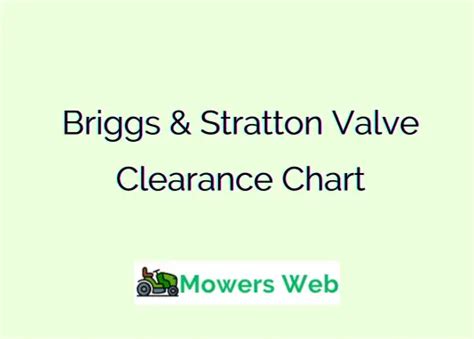 Briggs And Stratton Valve Clearance Chart