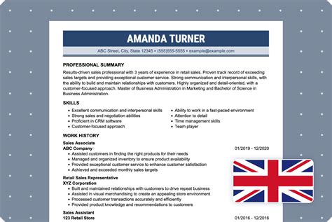 British Curriculum Vitae Template