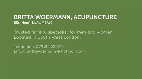 Britta Woermann Fertility Acupuncture for Men and Women