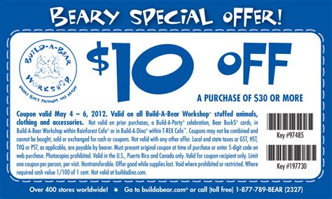 Build-a-bear Printable Coupon 10 Off 30 2015