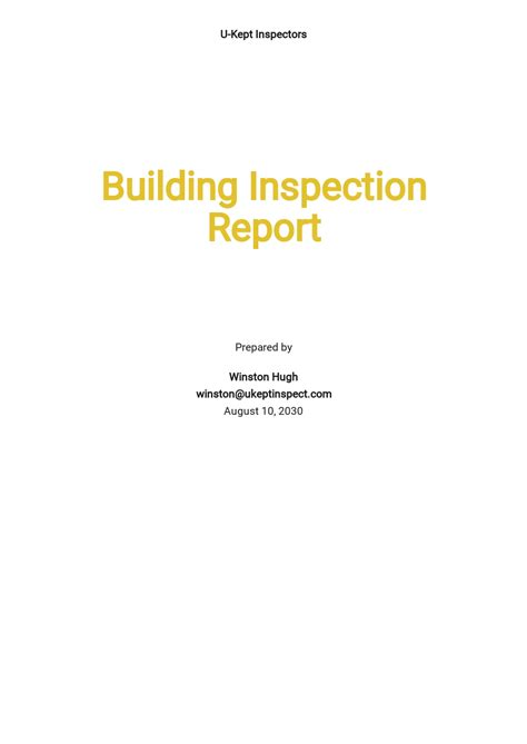 Building Inspection Report Template