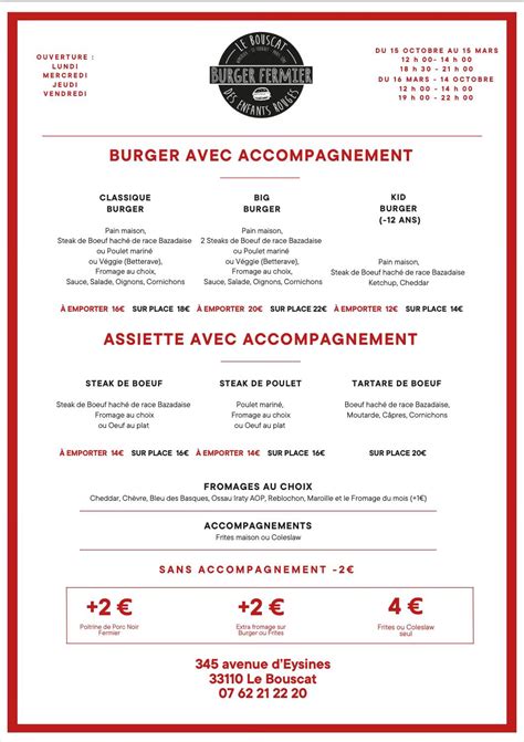 Burger Fermier Des Enfants Rouges Le Bouscat à Le Bouscat