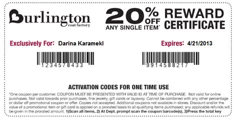 Burlington Coat Factory Coupons In Store Printable