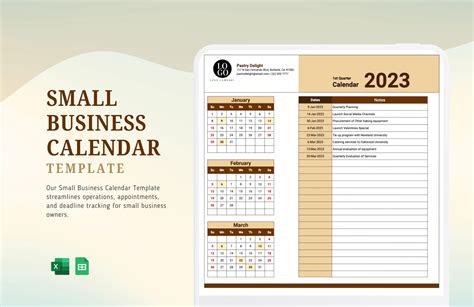Business Calendar Template