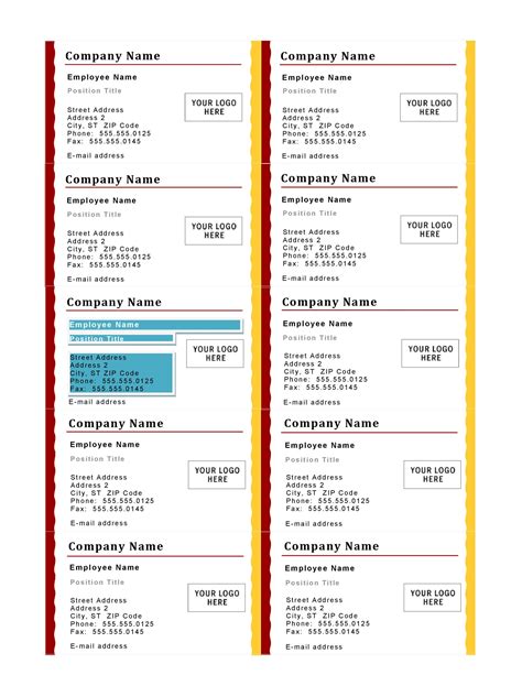 Business Card Printing Template