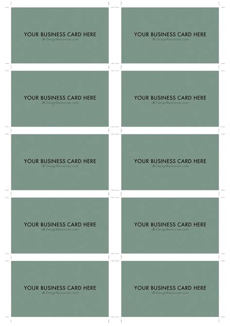 Business Card Template Full Page