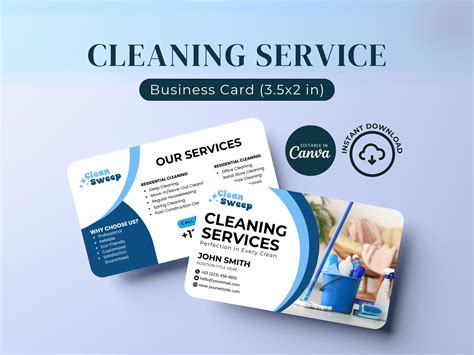 Business Cards For Cleaning Service Template