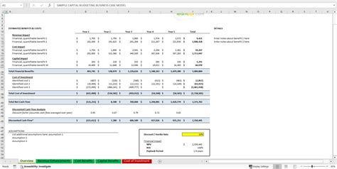 Business Case Template Xls