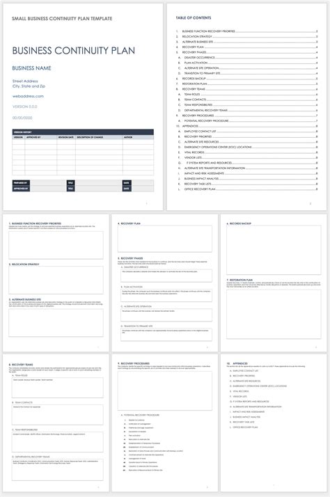 Business Continuity Plan Template Word