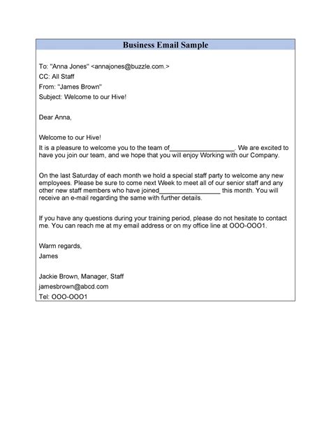 Business Email Template