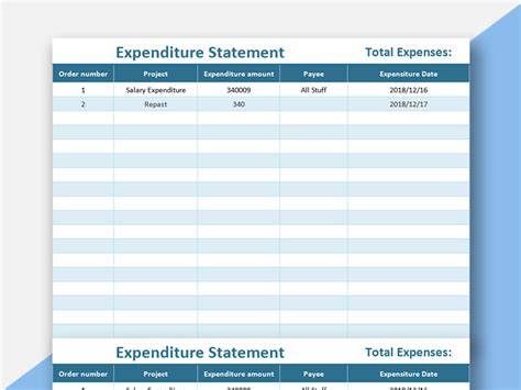 Business Expenditure Template