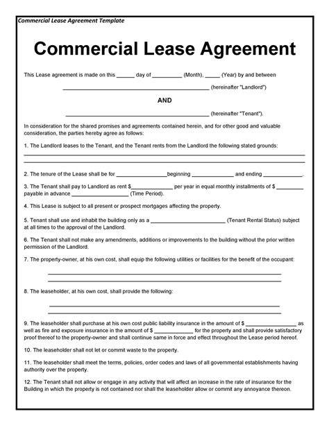 Business Lease Template