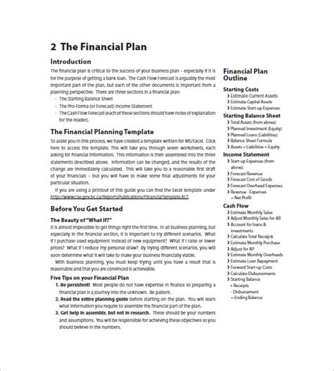 Business Plan Financial Advisor Template