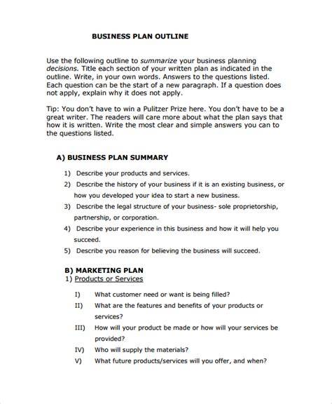 Business Plan Template Outline
