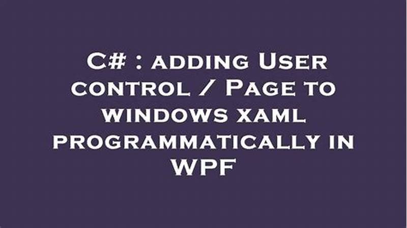 C  Add User Control To Form Programmatically