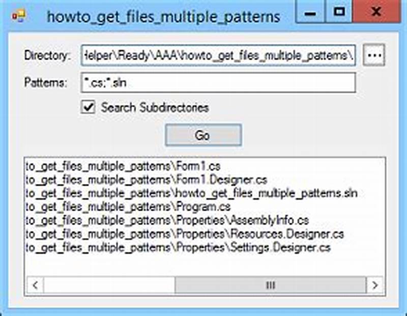 C  Getfiles Search Pattern Multiple Extensions