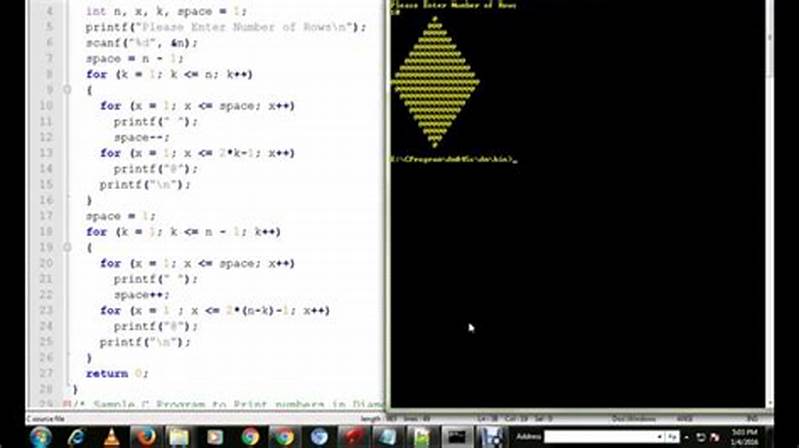 C Program To Print Diamond Pattern