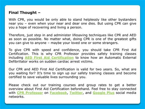 CPR final thoughts