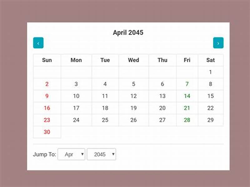 Calendar In Javascript Code With Example