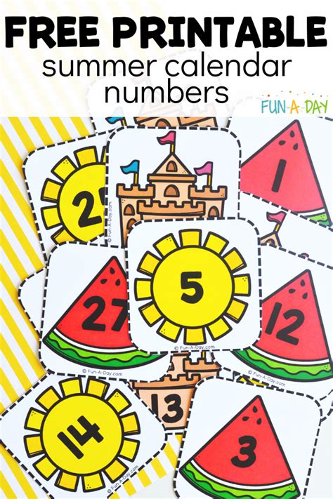 Calendar Numbers Free Printable