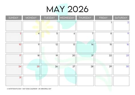 Calendar Printable May