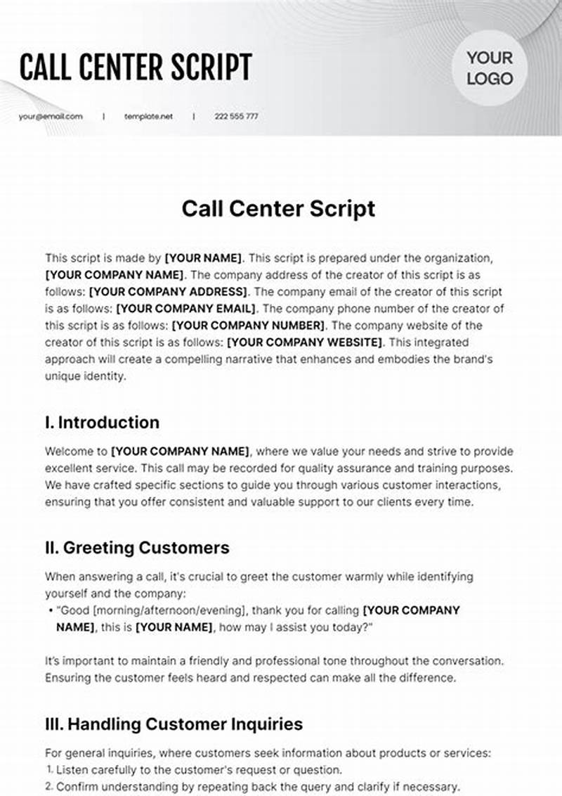 Call Center Script Templates