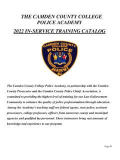 Camden County Police Academy Course Catalog