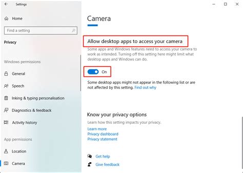 Camera App Permission Windows 1.0