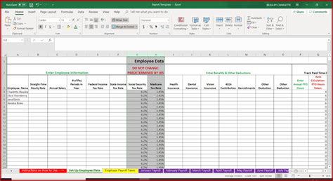 Canadian Payroll Excel Template
