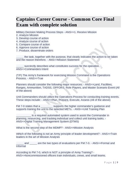 Captains Career Course