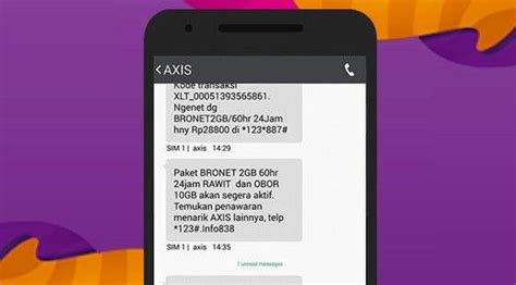 Melalui SMS Axis