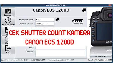 Cara melihat shutter count pada Canon 1100D