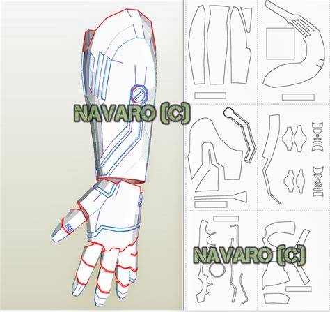 Cardboard Iron Man Arm Template